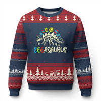 Easter Dinosaur Ugly Christmas Sweater Kids Eggasaurus Easter Stegosaurus Dino Toddler Boys - Wonder Print Shop