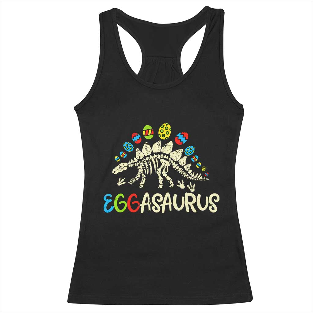 Easter Dinosaur Racerback Tank Top Kids Eggasaurus Easter Stegosaurus Dino Toddler Boys - Wonder Print Shop