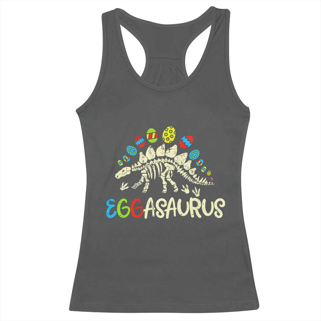 Easter Dinosaur Racerback Tank Top Kids Eggasaurus Easter Stegosaurus Dino Toddler Boys - Wonder Print Shop
