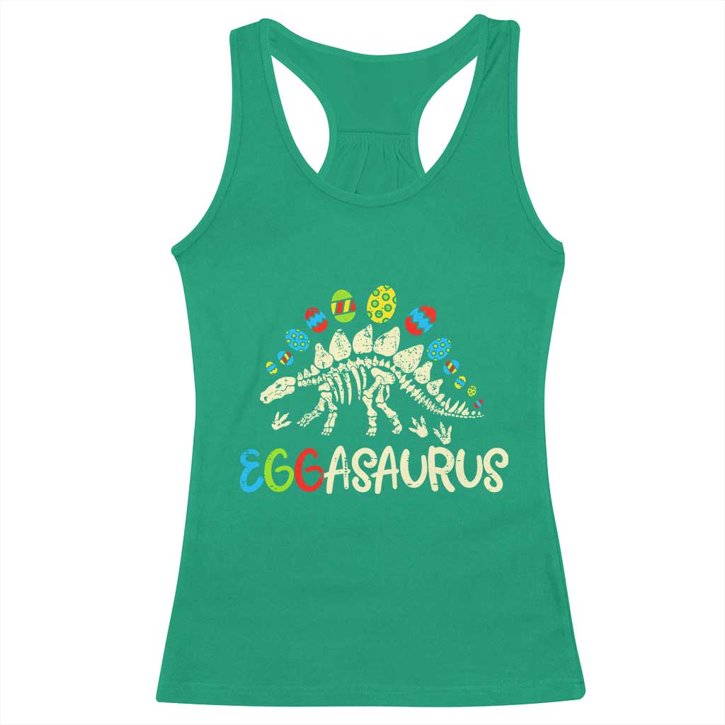 Easter Dinosaur Racerback Tank Top Kids Eggasaurus Easter Stegosaurus Dino Toddler Boys - Wonder Print Shop