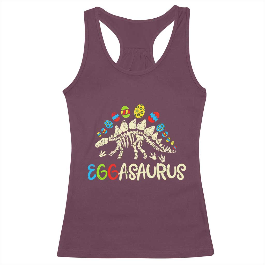 Easter Dinosaur Racerback Tank Top Kids Eggasaurus Easter Stegosaurus Dino Toddler Boys - Wonder Print Shop