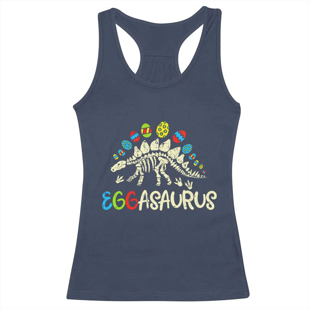 Easter Dinosaur Racerback Tank Top Kids Eggasaurus Easter Stegosaurus Dino Toddler Boys - Wonder Print Shop