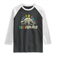 Easter Dinosaur Raglan Shirt Kids Eggasaurus Easter Stegosaurus Dino Toddler Boys - Wonder Print Shop