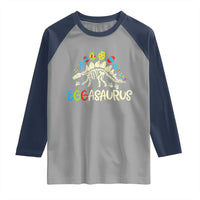 Easter Dinosaur Raglan Shirt Kids Eggasaurus Easter Stegosaurus Dino Toddler Boys - Wonder Print Shop