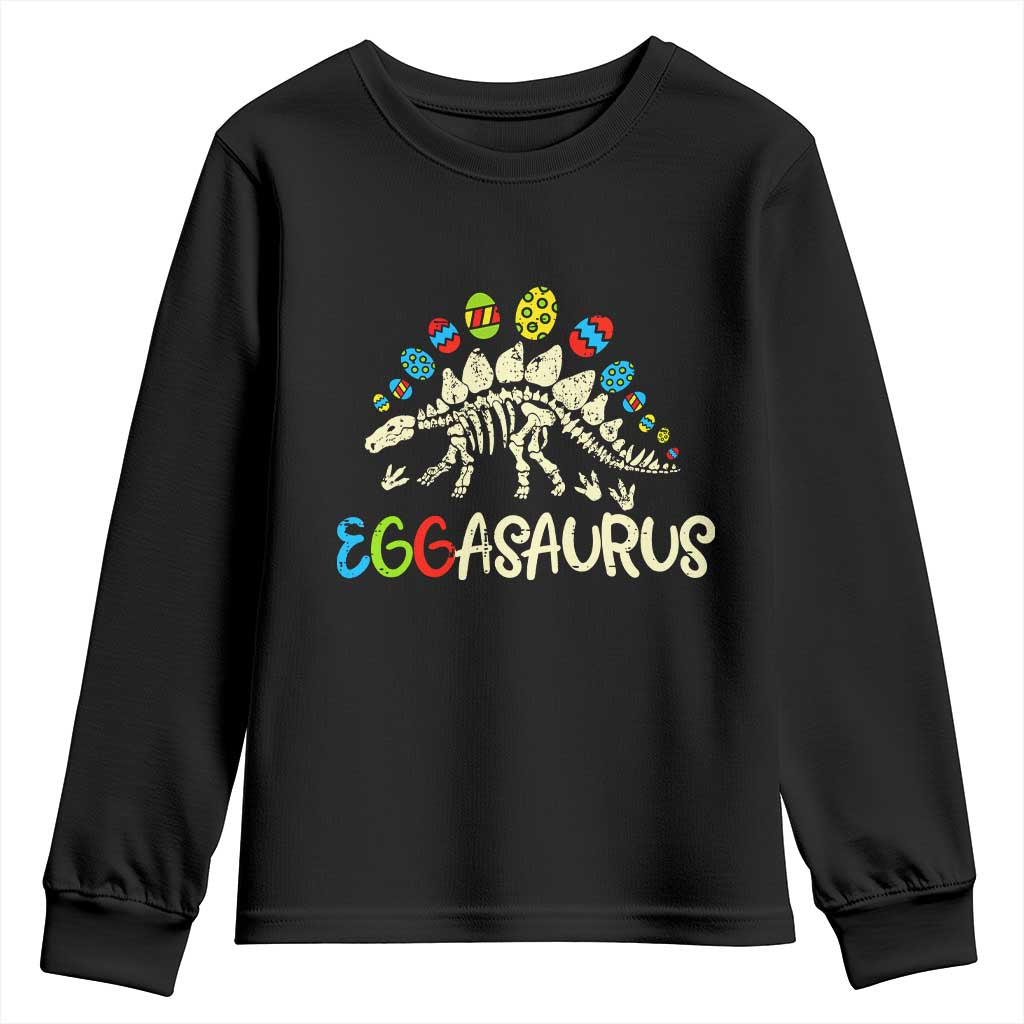 Easter Dinosaur Youth Sweatshirt Kids Eggasaurus Easter Stegosaurus Dino Toddler Boys - Wonder Print Shop