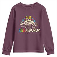 Easter Dinosaur Youth Sweatshirt Kids Eggasaurus Easter Stegosaurus Dino Toddler Boys - Wonder Print Shop