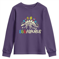 Easter Dinosaur Youth Sweatshirt Kids Eggasaurus Easter Stegosaurus Dino Toddler Boys - Wonder Print Shop
