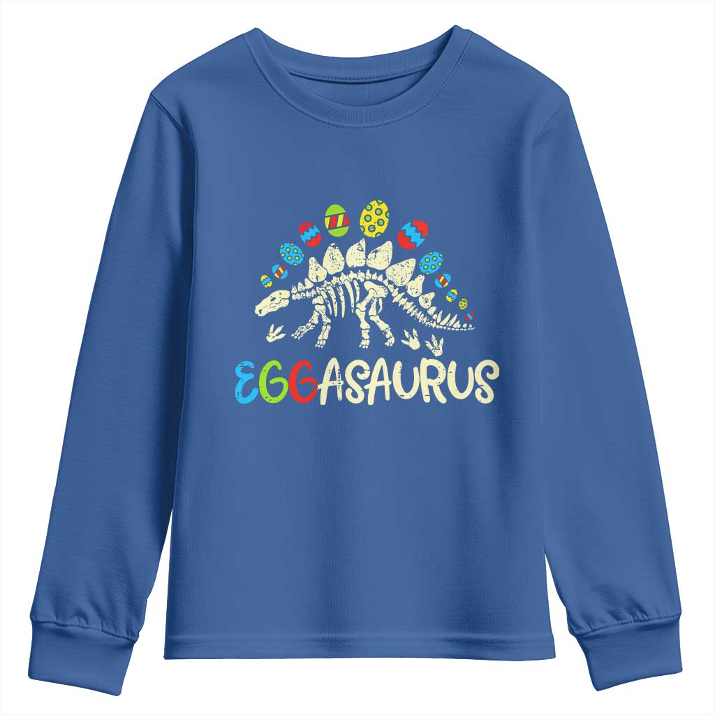Easter Dinosaur Youth Sweatshirt Kids Eggasaurus Easter Stegosaurus Dino Toddler Boys - Wonder Print Shop