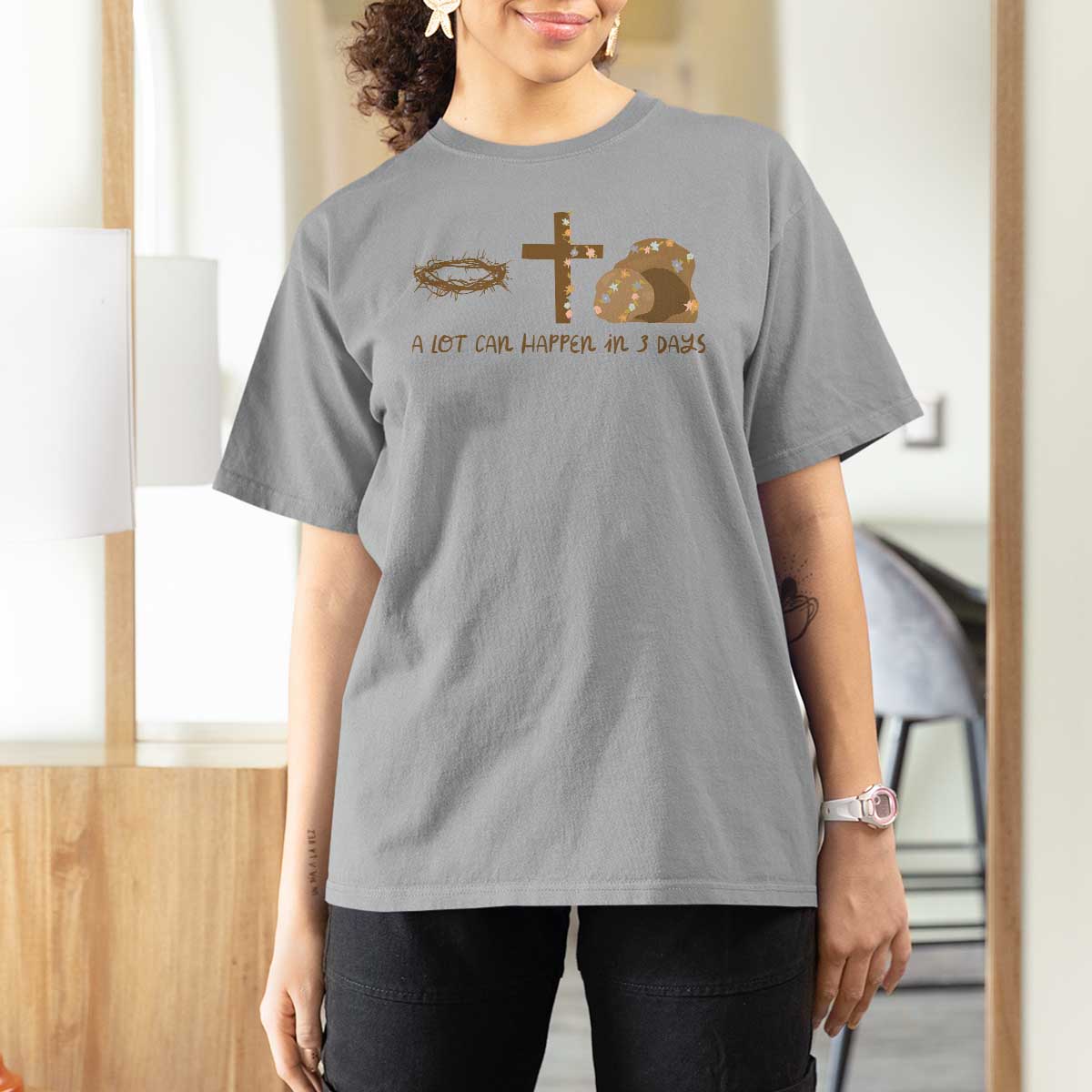 Christian Easter T Shirt For Women A Lot Can Happen In Three Days