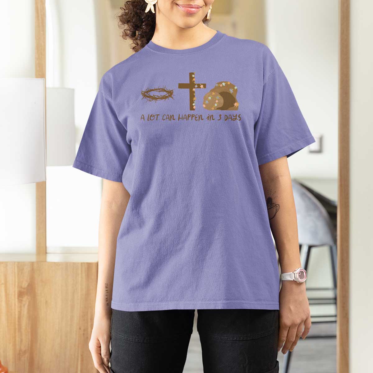 Christian Easter T Shirt For Women A Lot Can Happen In Three Days