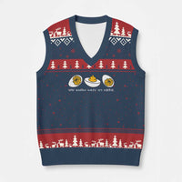 Funny Easter V-Neck Knit Sweater Vest You Know Why Im Here - Wonder Print Shop