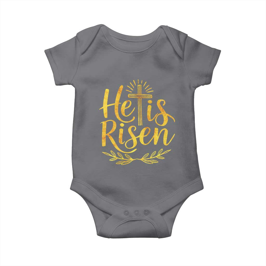 He Is Risen Baby Onesie Jesus Easter Religious Christians - Wonder Print Shop