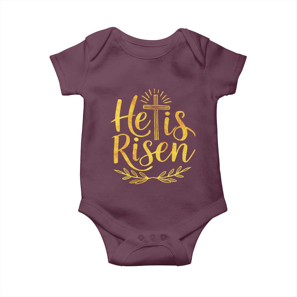 He Is Risen Baby Onesie Jesus Easter Religious Christians - Wonder Print Shop