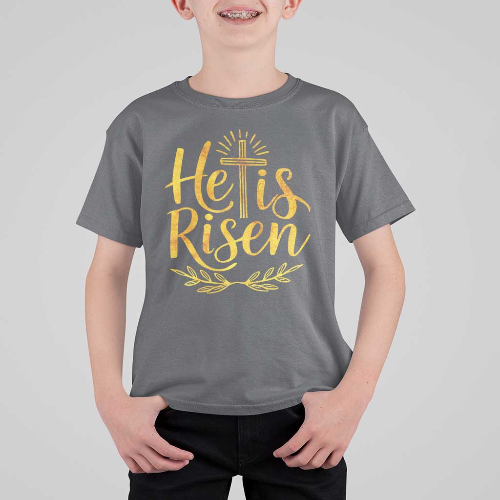 He Is Risen T Shirt For Kid Jesus Easter Religious Christians - Wonder Print Shop