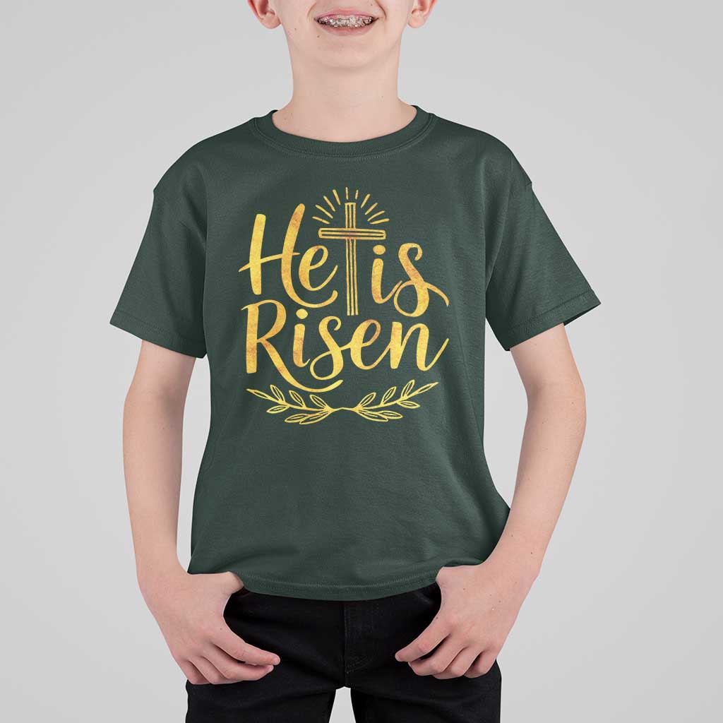 He Is Risen T Shirt For Kid Jesus Easter Religious Christians - Wonder Print Shop