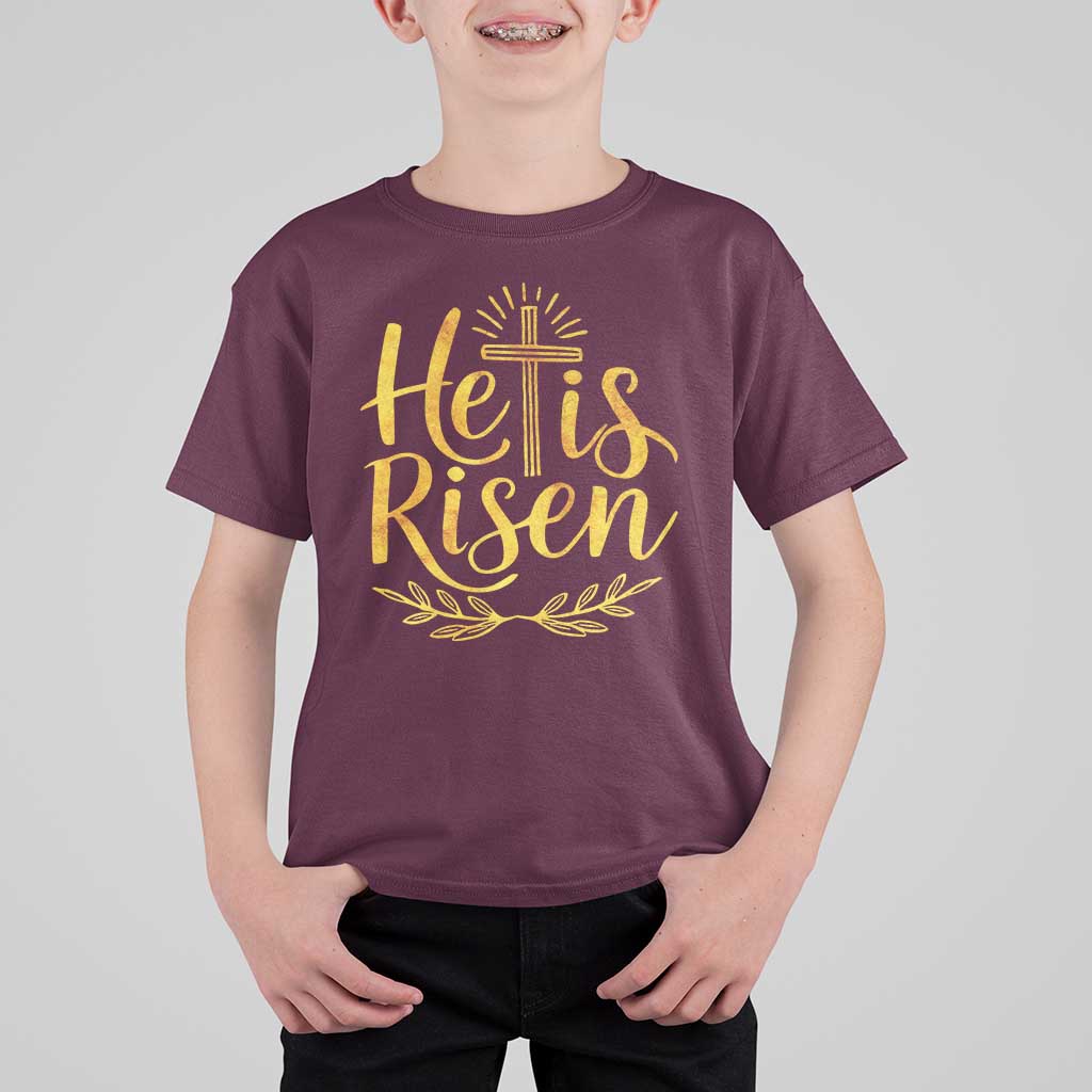 He Is Risen T Shirt For Kid Jesus Easter Religious Christians - Wonder Print Shop