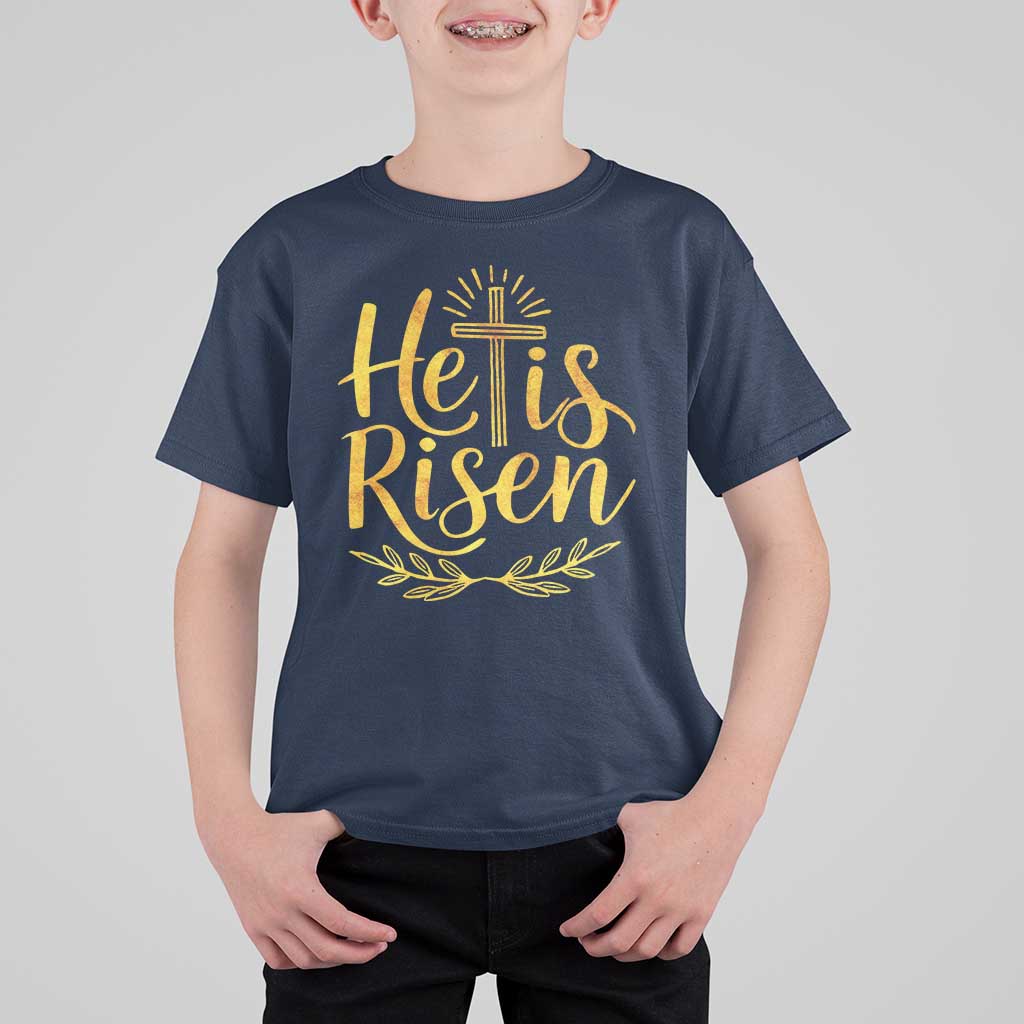He Is Risen T Shirt For Kid Jesus Easter Religious Christians - Wonder Print Shop