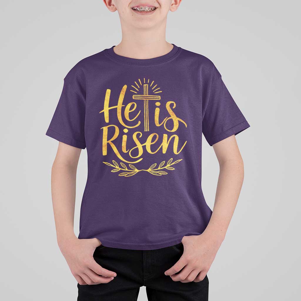He Is Risen T Shirt For Kid Jesus Easter Religious Christians - Wonder Print Shop