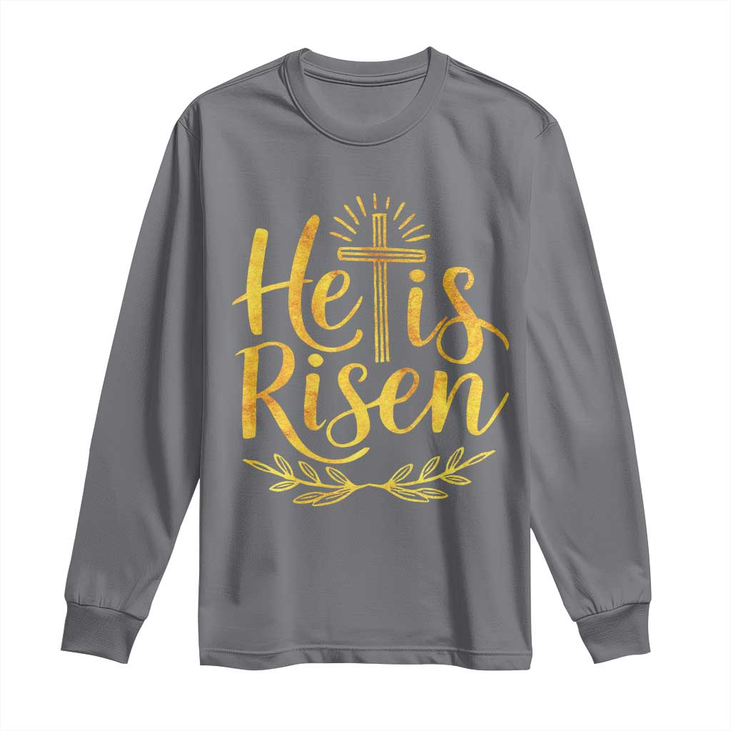 He Is Risen Long Sleeve Shirt Jesus Easter Religious Christians - Wonder Print Shop