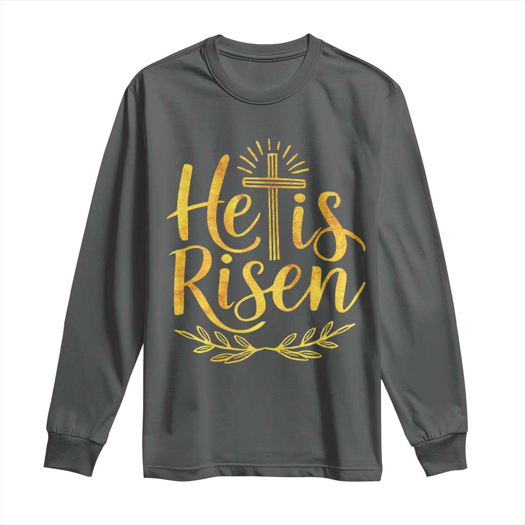 He Is Risen Long Sleeve Shirt Jesus Easter Religious Christians - Wonder Print Shop
