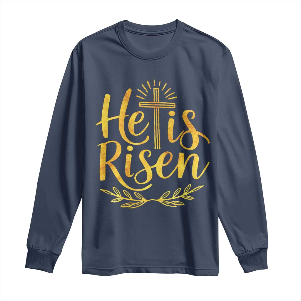 He Is Risen Long Sleeve Shirt Jesus Easter Religious Christians - Wonder Print Shop