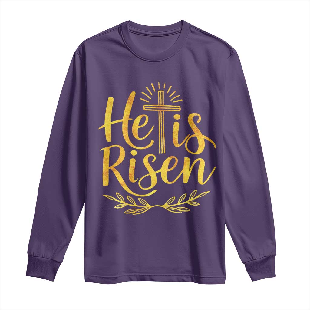 He Is Risen Long Sleeve Shirt Jesus Easter Religious Christians - Wonder Print Shop