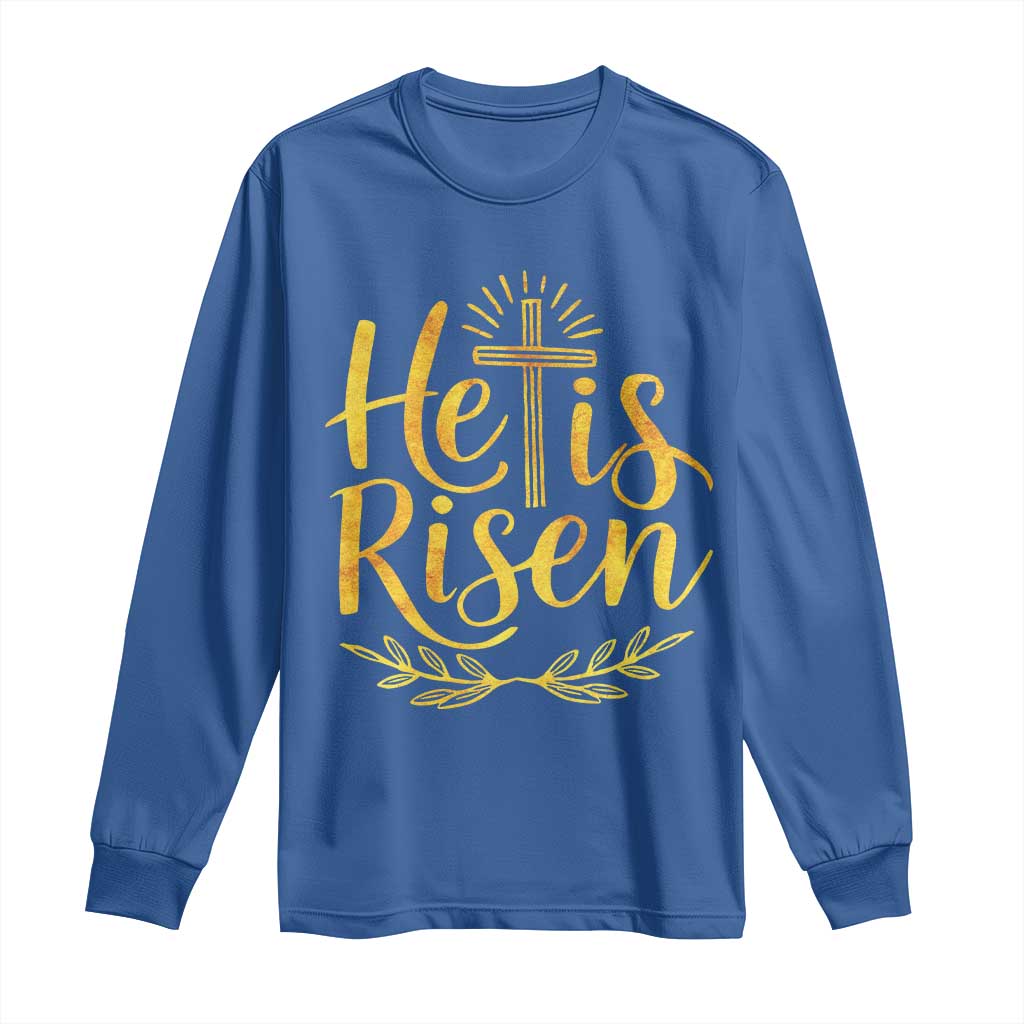 He Is Risen Long Sleeve Shirt Jesus Easter Religious Christians - Wonder Print Shop