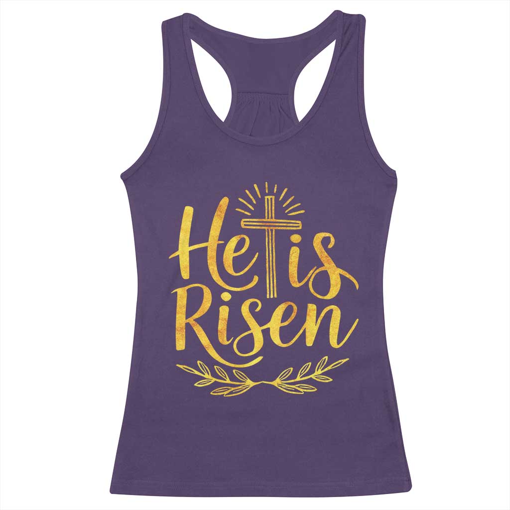He Is Risen Racerback Tank Top Jesus Easter Religious Christians - Wonder Print Shop