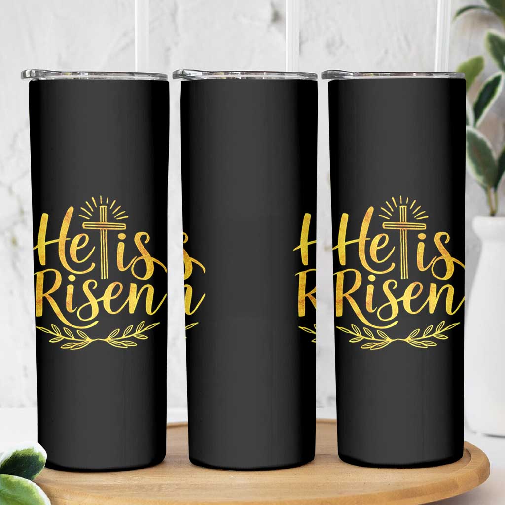 He Is Risen Skinny Tumbler Jesus Easter Religious Christians - Wonder Print Shop