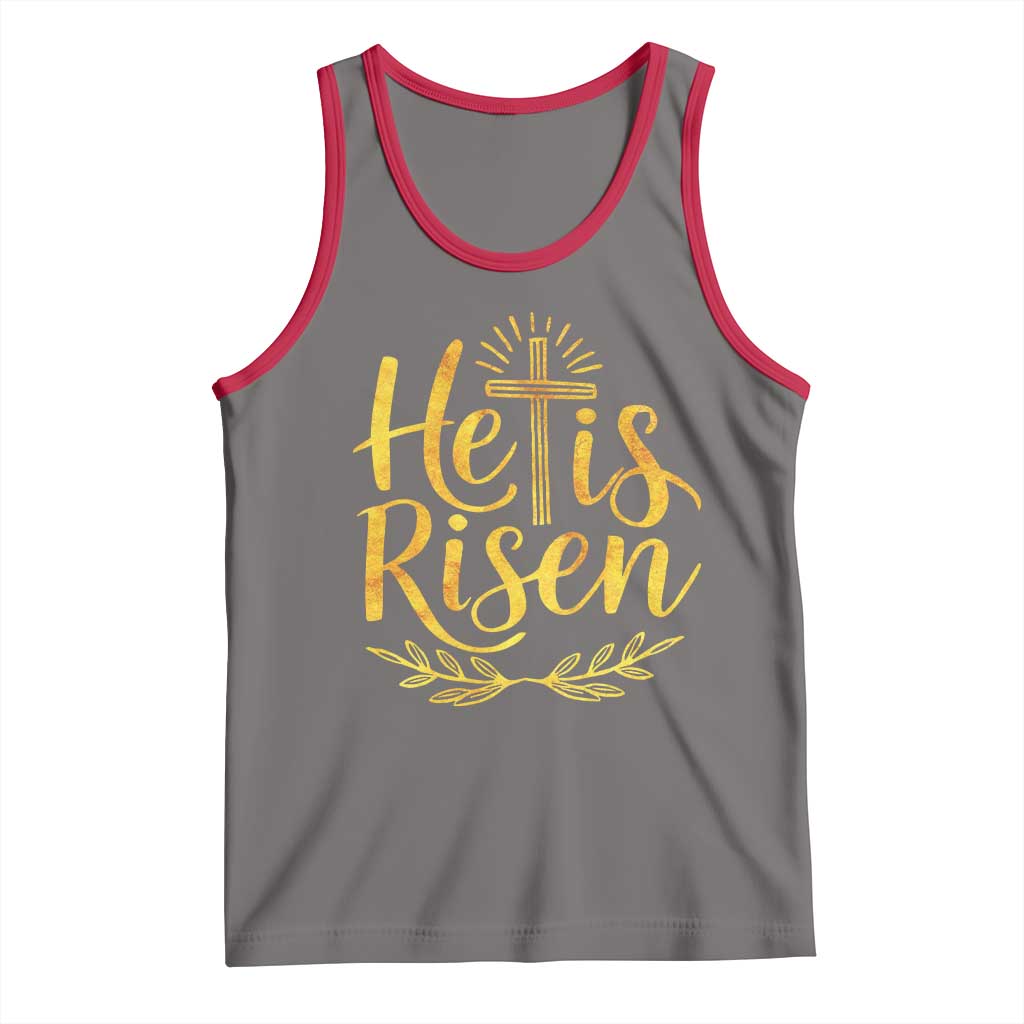 He Is Risen Tank Top Jesus Easter Religious Christians - Wonder Print Shop