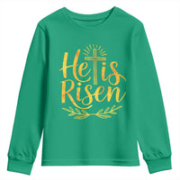 He Is Risen Youth Sweatshirt Jesus Easter Religious Christians - Wonder Print Shop