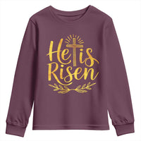 He Is Risen Youth Sweatshirt Jesus Easter Religious Christians - Wonder Print Shop