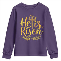 He Is Risen Youth Sweatshirt Jesus Easter Religious Christians - Wonder Print Shop