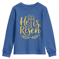 He Is Risen Youth Sweatshirt Jesus Easter Religious Christians - Wonder Print Shop