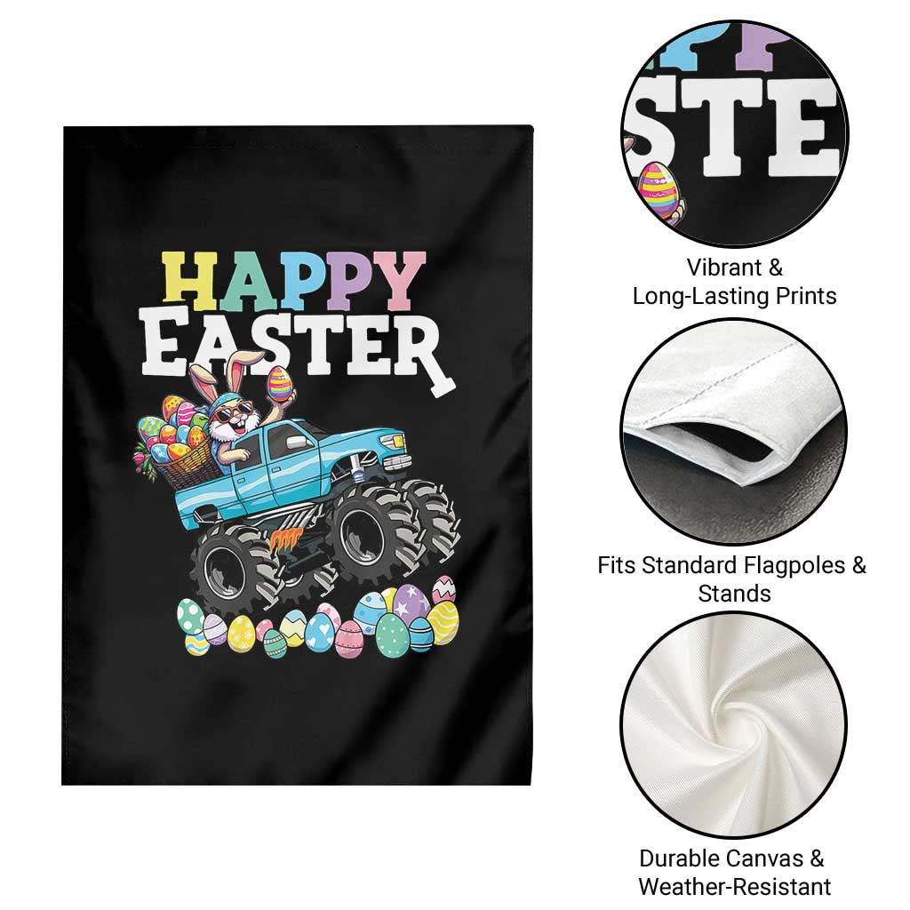 Boys Happy Easter Bunny Monster Truck Garden Flag Eggs Cool Rabbit Car Lovers Toddler - Wonder Print Shop