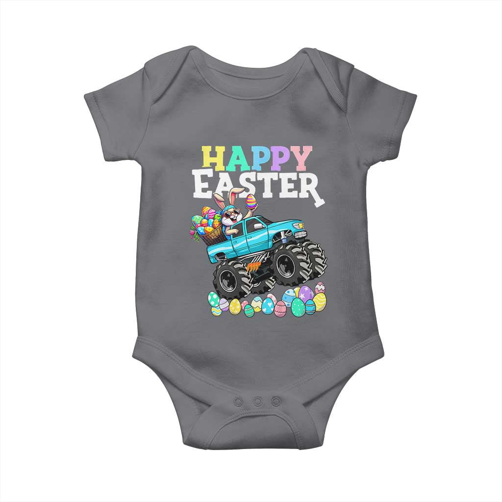 Boys Happy Easter Bunny Monster Truck Baby Onesie Eggs Cool Rabbit Car Lovers Toddler - Wonder Print Shop