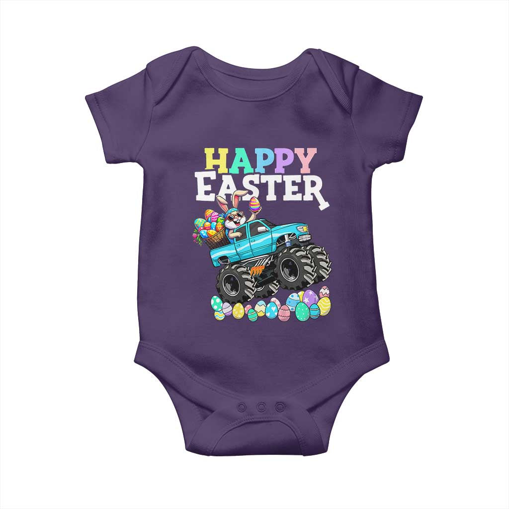 Boys Happy Easter Bunny Monster Truck Baby Onesie Eggs Cool Rabbit Car Lovers Toddler - Wonder Print Shop