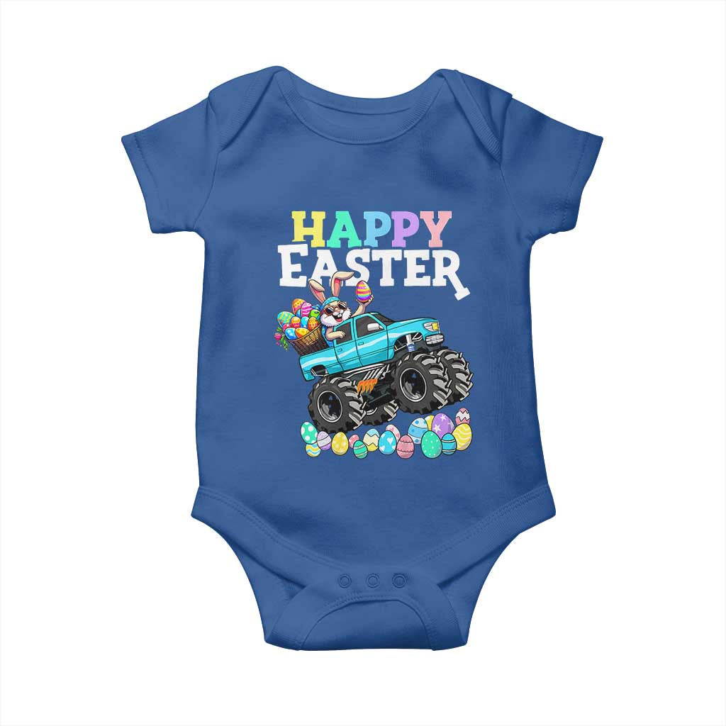 Boys Happy Easter Bunny Monster Truck Baby Onesie Eggs Cool Rabbit Car Lovers Toddler - Wonder Print Shop