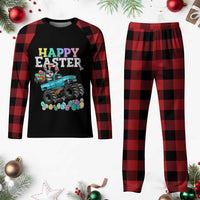 Boys Happy Easter Bunny Monster Truck Plaid Pajama Set Eggs Cool Rabbit Car Lovers Toddler - Wonder Print Shop