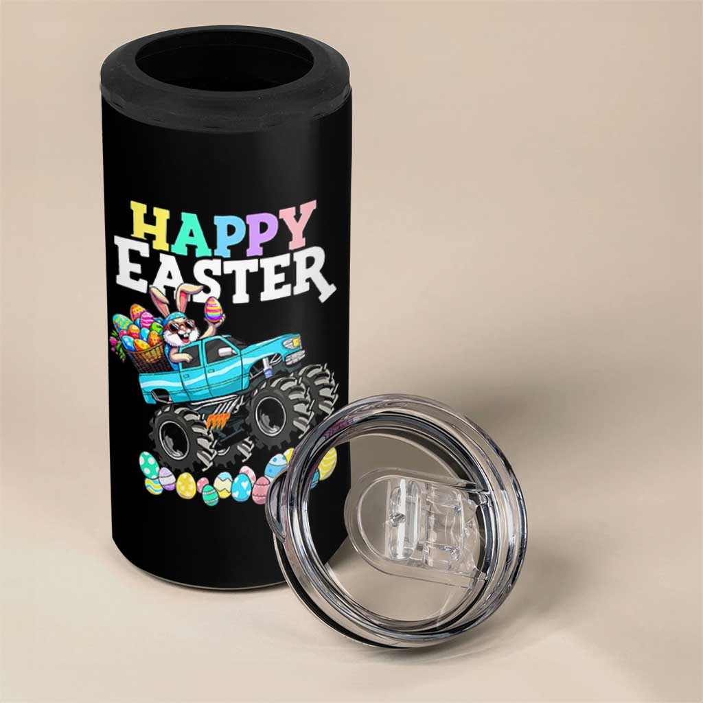 Boys Happy Easter Bunny Monster Truck 4 in 1 Can Cooler Tumbler Eggs Cool Rabbit Car Lovers Toddler - Wonder Print Shop