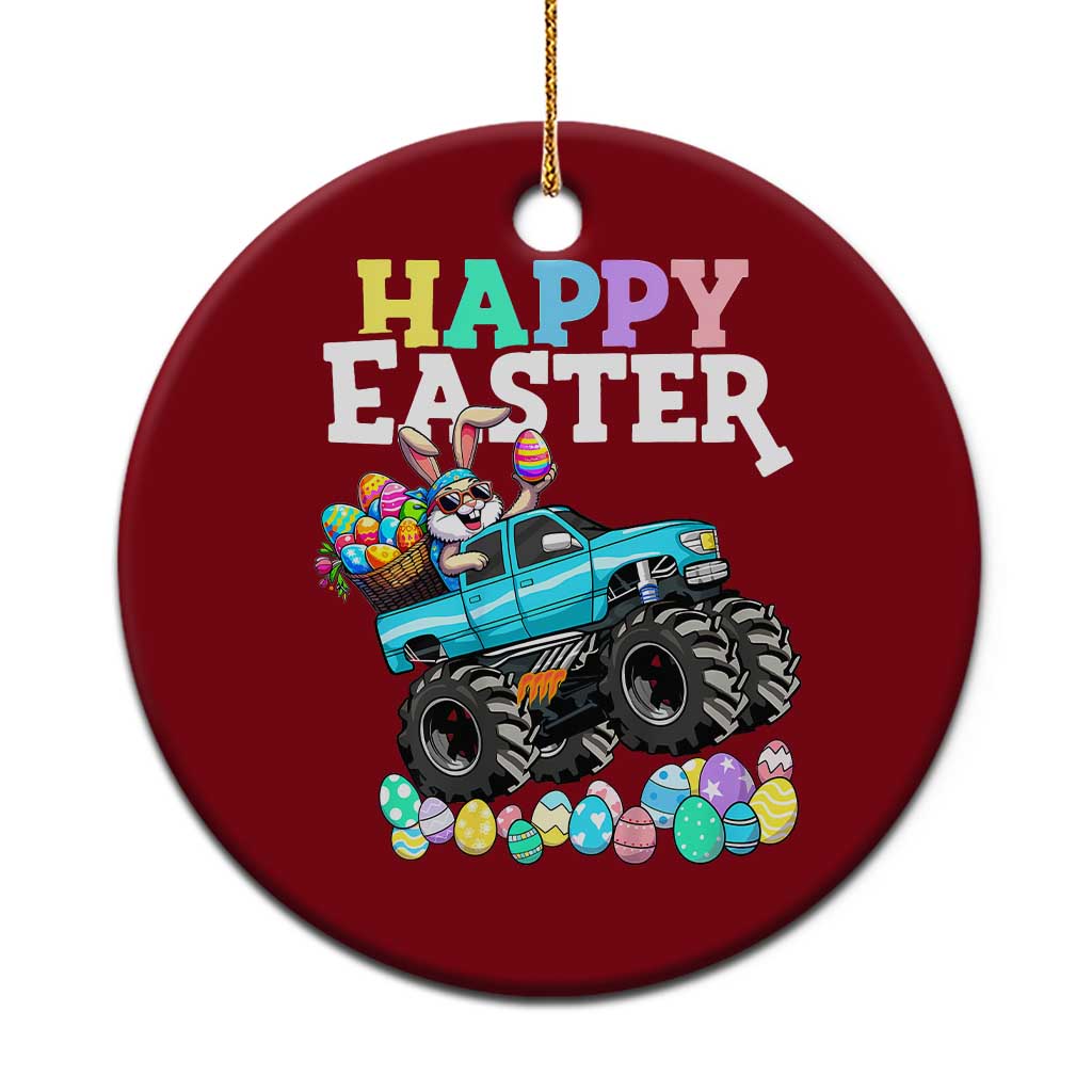 Boys Happy Easter Bunny Monster Truck Ceramic Ornament Eggs Cool Rabbit Car Lovers Toddler - Wonder Print Shop
