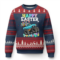 Boys Happy Easter Bunny Monster Truck Ugly Christmas Sweater Eggs Cool Rabbit Car Lovers Toddler - Wonder Print Shop