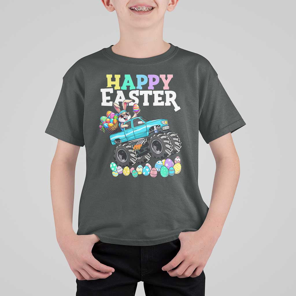 Boys Happy Easter Bunny Monster Truck T Shirt For Kid Eggs Cool Rabbit Car Lovers Toddler - Wonder Print Shop