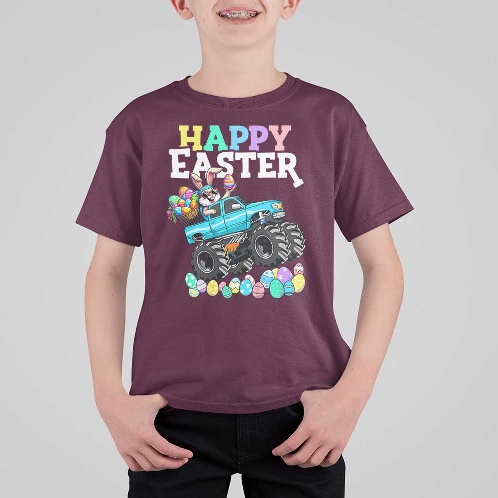 Boys Happy Easter Bunny Monster Truck T Shirt For Kid Eggs Cool Rabbit Car Lovers Toddler - Wonder Print Shop