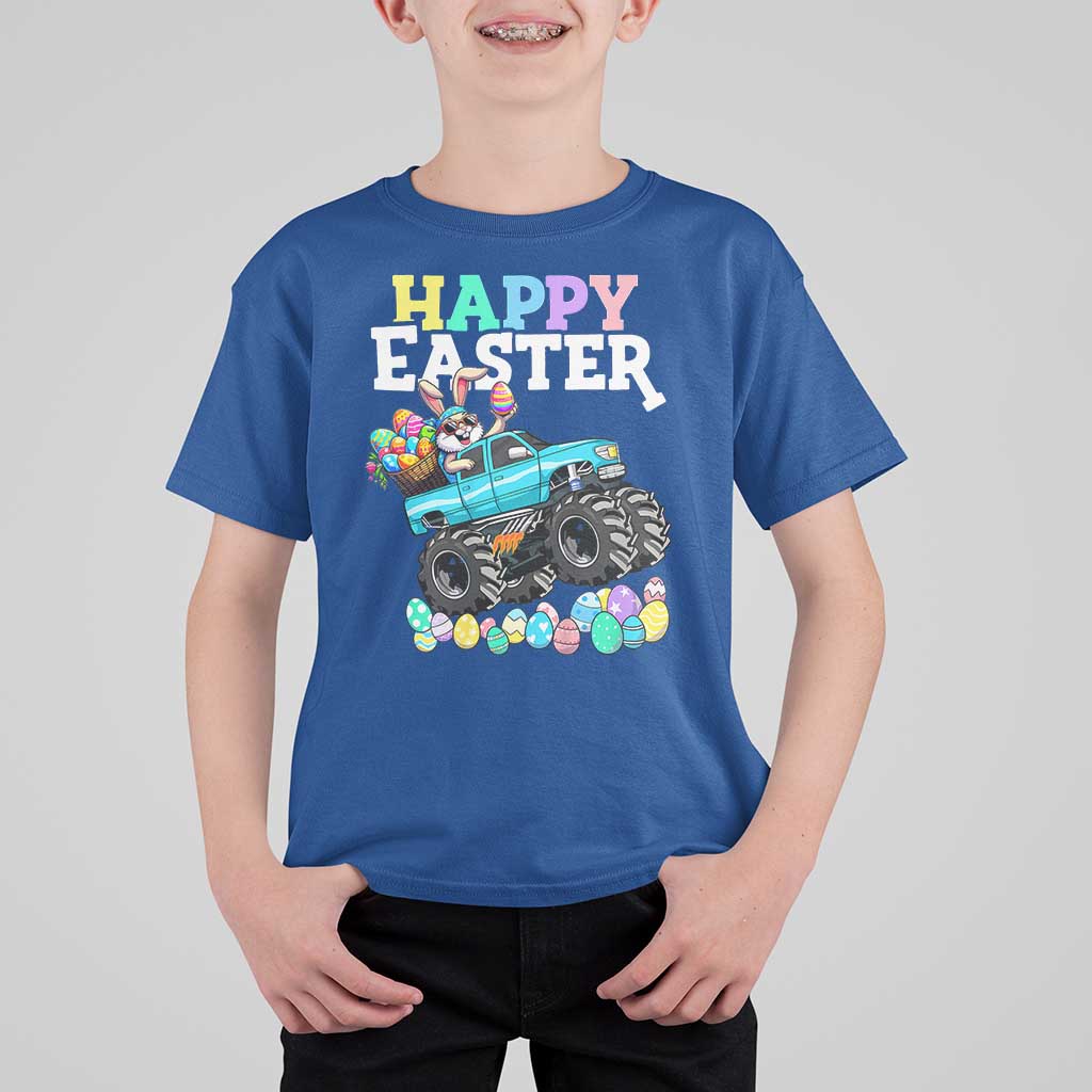 Boys Happy Easter Bunny Monster Truck T Shirt For Kid Eggs Cool Rabbit Car Lovers Toddler - Wonder Print Shop