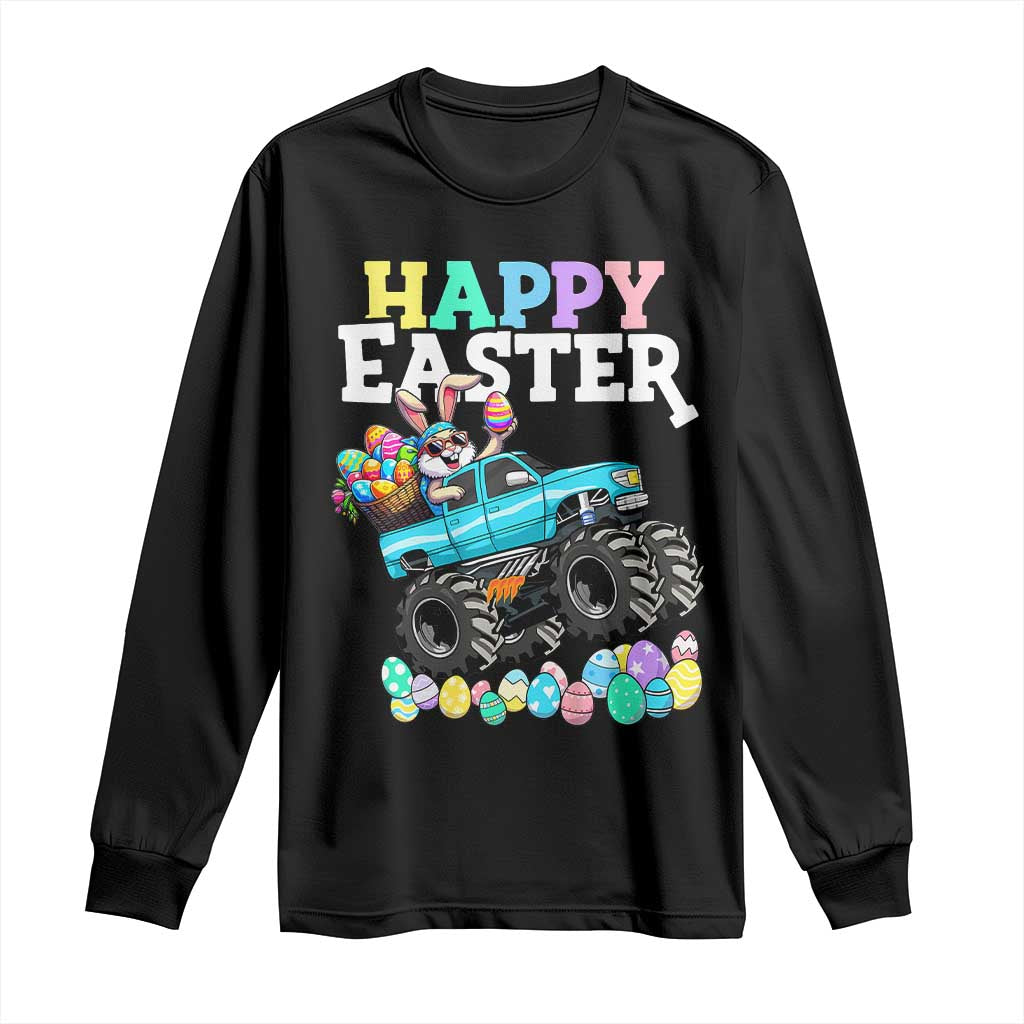 Boys Happy Easter Bunny Monster Truck Long Sleeve Shirt Eggs Cool Rabbit Car Lovers Toddler - Wonder Print Shop