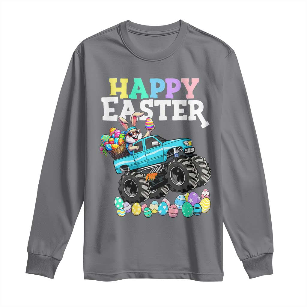 Boys Happy Easter Bunny Monster Truck Long Sleeve Shirt Eggs Cool Rabbit Car Lovers Toddler - Wonder Print Shop