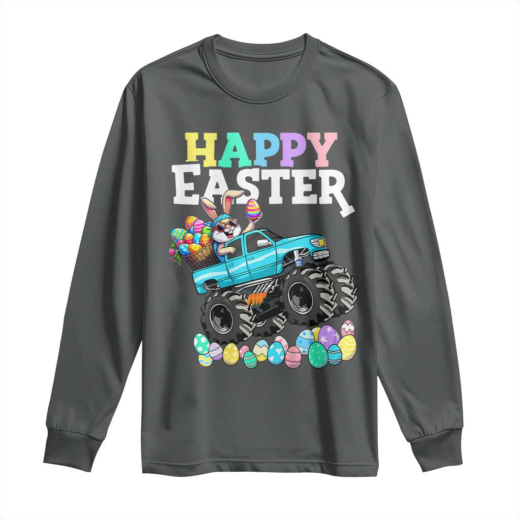 Boys Happy Easter Bunny Monster Truck Long Sleeve Shirt Eggs Cool Rabbit Car Lovers Toddler - Wonder Print Shop