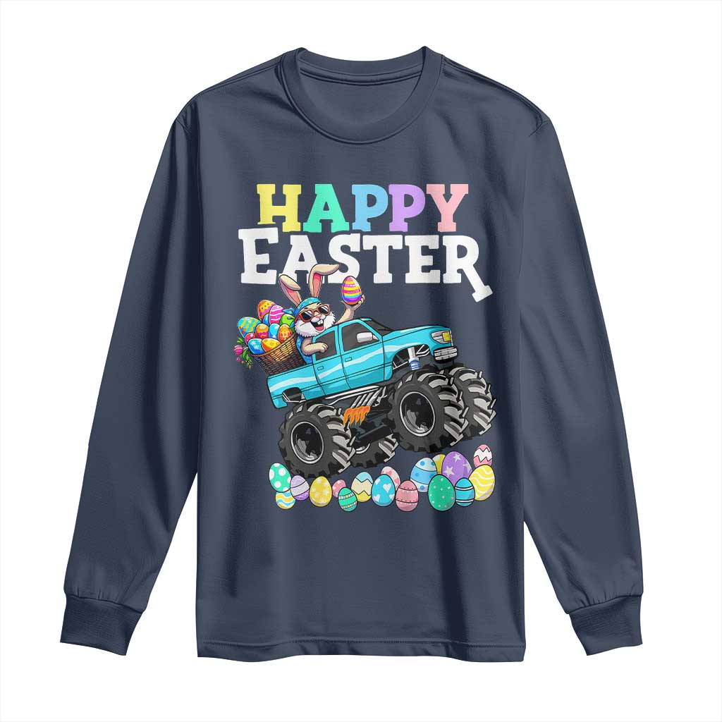 Boys Happy Easter Bunny Monster Truck Long Sleeve Shirt Eggs Cool Rabbit Car Lovers Toddler - Wonder Print Shop
