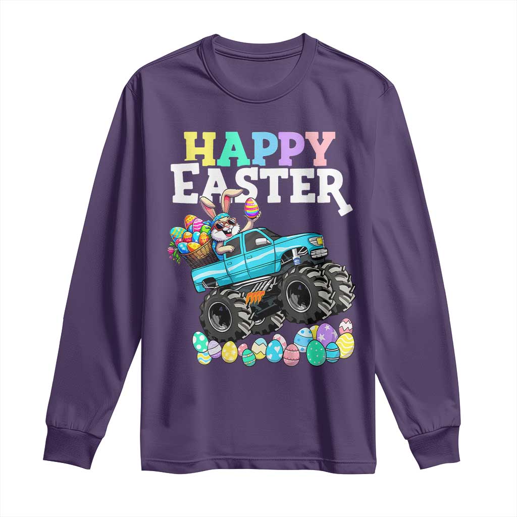 Boys Happy Easter Bunny Monster Truck Long Sleeve Shirt Eggs Cool Rabbit Car Lovers Toddler - Wonder Print Shop